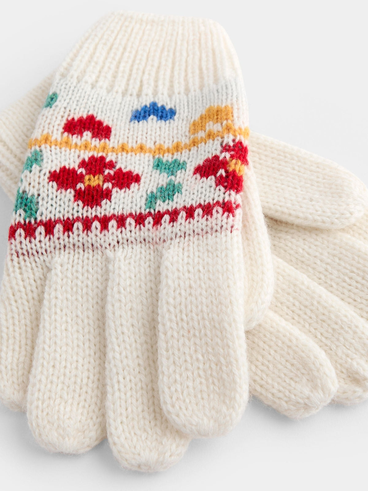 JoJo Maman Bébé Cream Floral Mittens - image 3