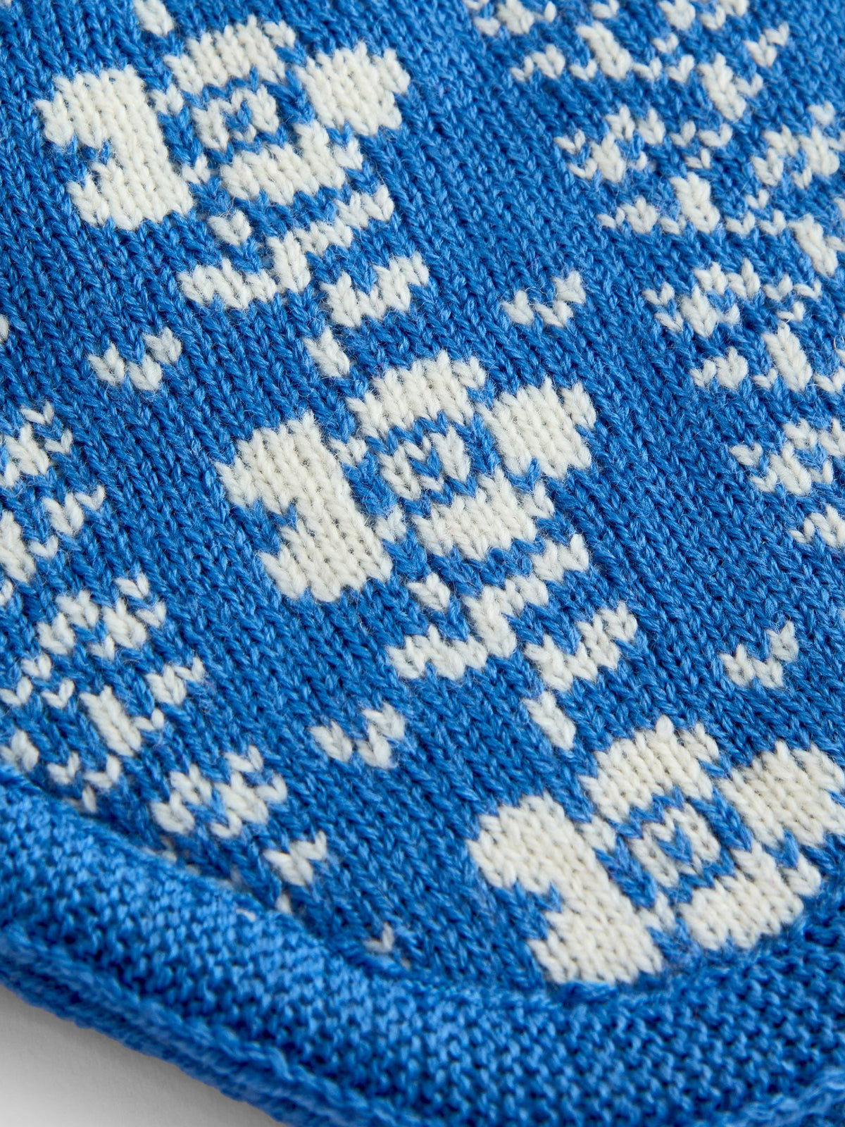 JoJo Maman Bébé Blue Floral Pom Pom Knitted Hat - image 4