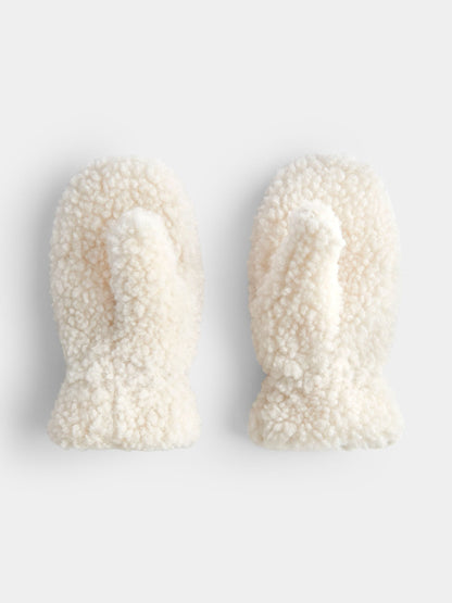 JoJo Maman Bébé Cream Hearts Polarfleece Mittens - image 2