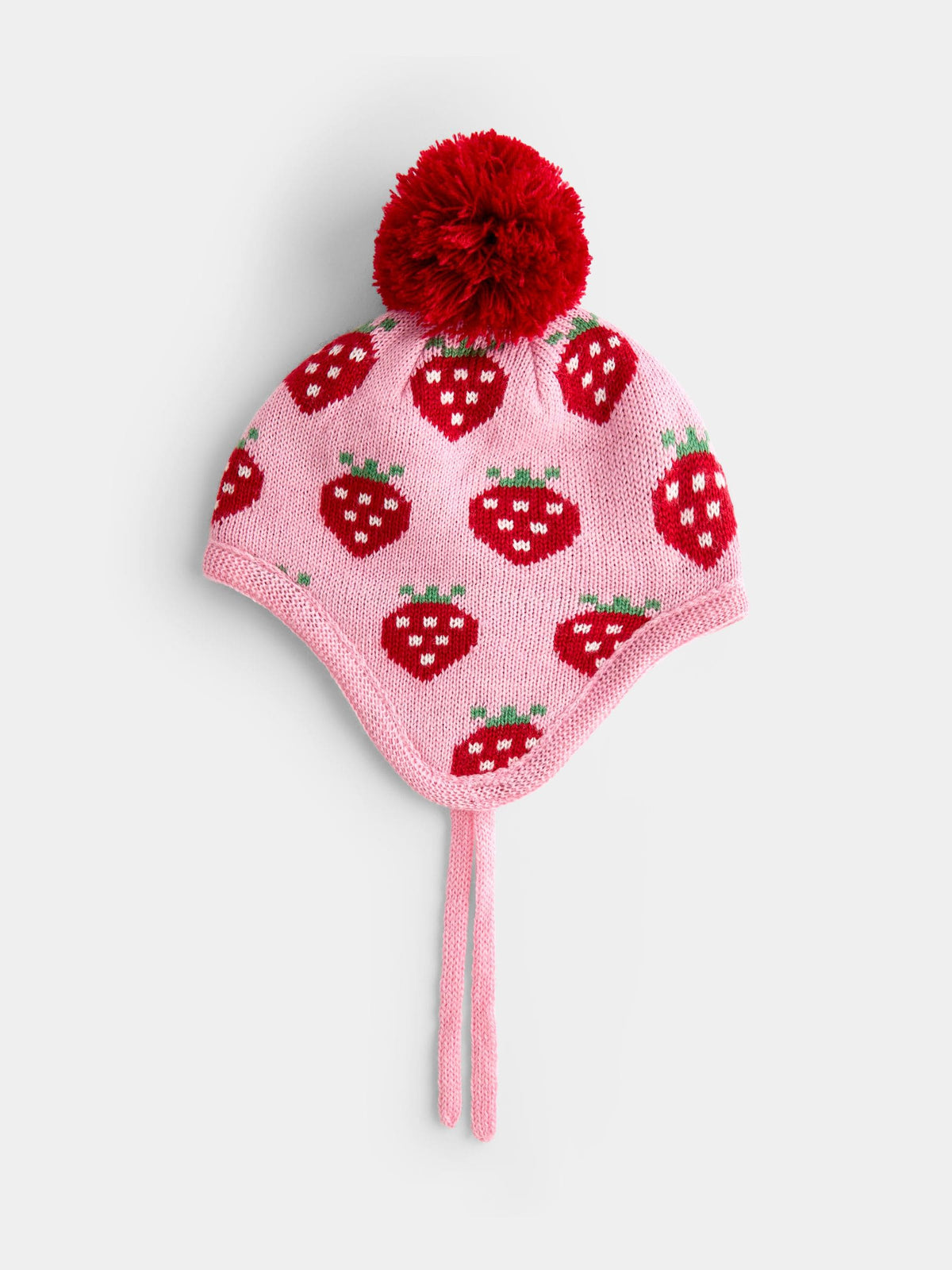 JoJo Maman Bébé Pink Strawberry Knitted Hat - image 1