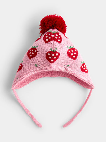 JoJo Maman Bébé Pink Strawberry Knitted Hat - image 3