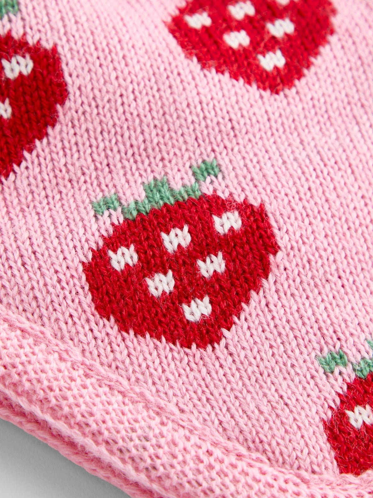 JoJo Maman Bébé Pink Strawberry Knitted Hat - image 4
