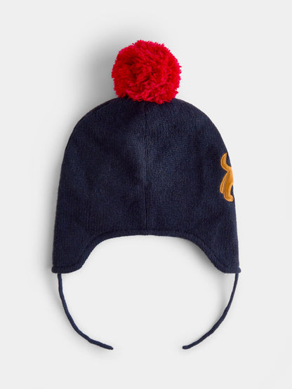 JoJo Maman Bébé Navy Dachshund Pom Pom Knitted Hat - image 2