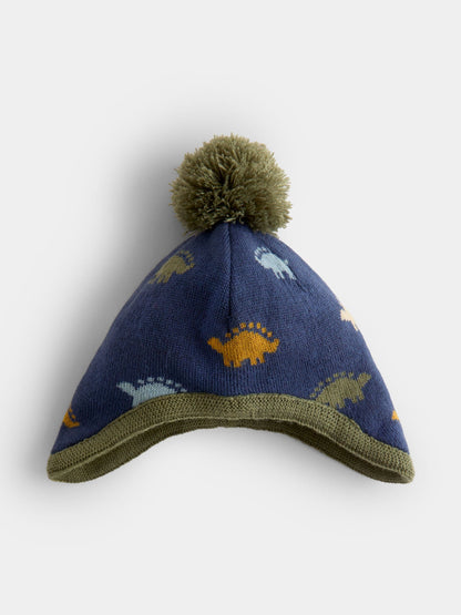 JoJo Maman Bébé Green Dino Pom Pom Knitted Hat - image 2