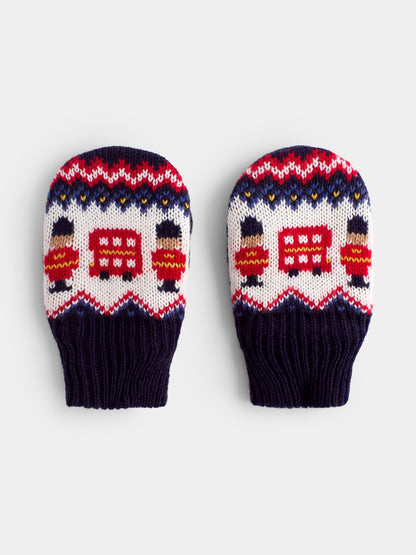 JoJo Maman Bébé Navy London Knitted Hat and Mitten Set - image 4