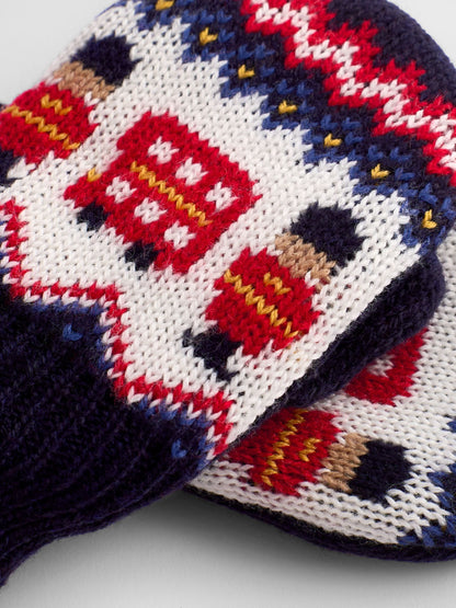 JoJo Maman Bébé Navy London Knitted Hat and Mitten Set - image 6