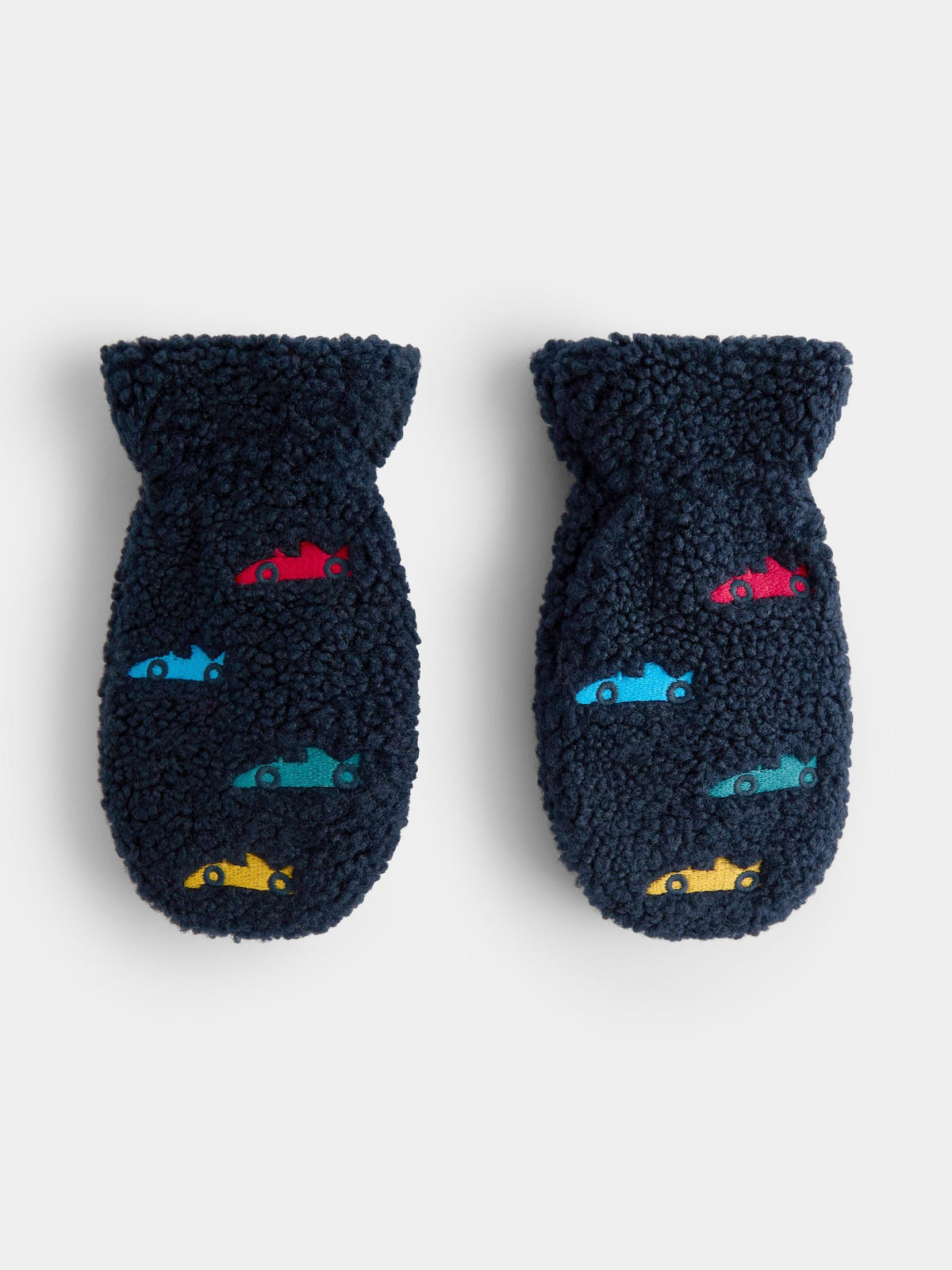 JoJo Maman Bébé Navy Race Car Borg Mittens - image 1