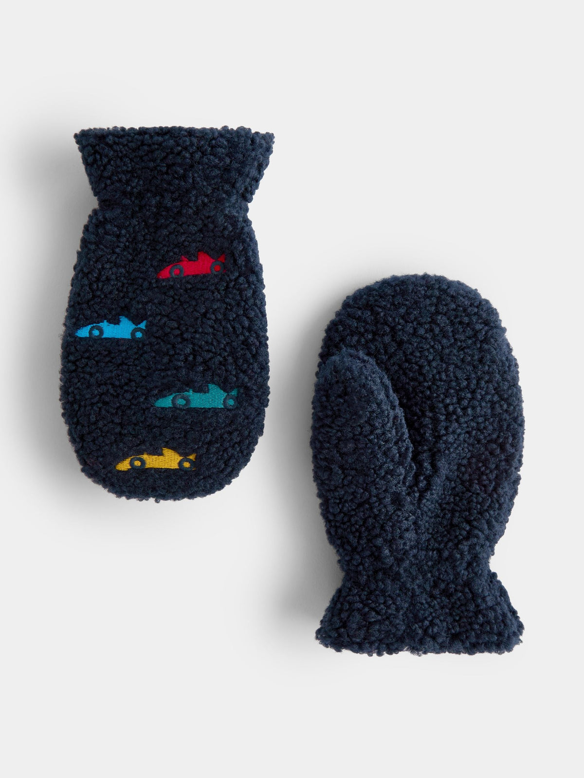JoJo Maman Bébé Navy Race Car Borg Mittens - image 3
