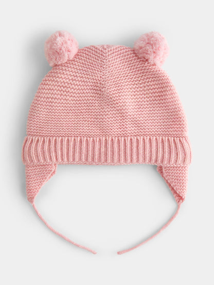 JoJo Maman Bébé Pink Pom Pom Knitted Hat - image 1