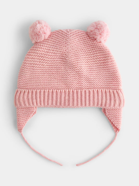 JoJo Maman Bébé Pink Pom Pom Knitted Hat - image 1