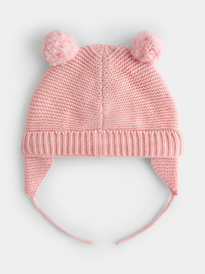 JoJo Maman Bébé Pink Pom Pom Knitted Hat - image 2