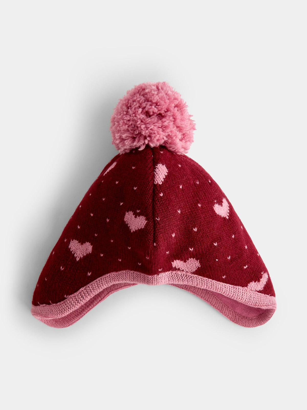 JoJo Maman Bébé Berry Heart Pom Pom Knitted Hat - image 2