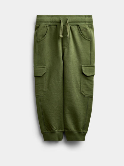 Dsiney Kidz - JoJo Maman Bébé Natural Tan & Khaki Green 3-Pack Cargo Joggers image 4