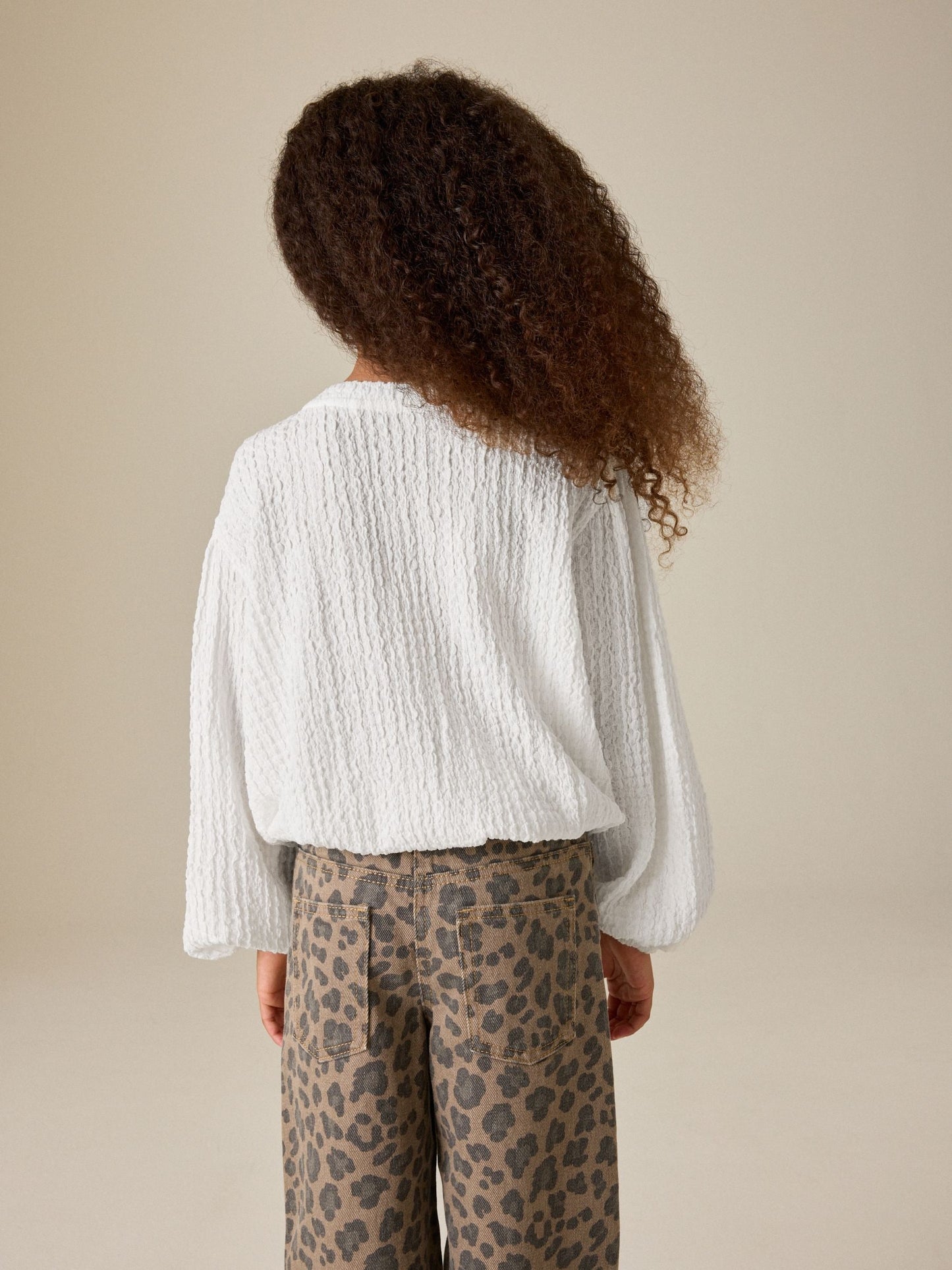 Dsiney Kidz - White Long Sleeve Textured Top (3-16yrs) image 2
