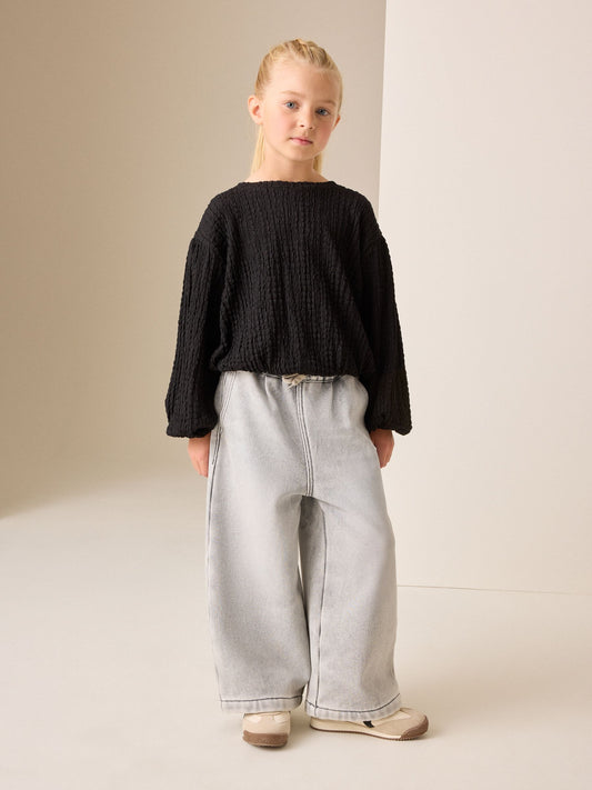 Dsiney Kidz - Black Long Sleeve Textured Top (3-16yrs) image 1