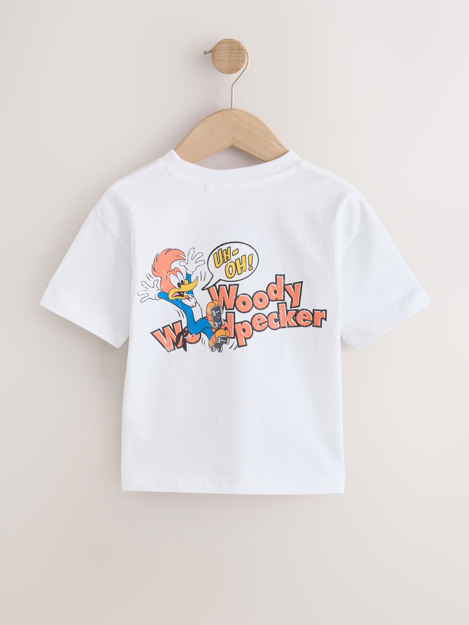 White Woody Woodpecker Short Sleeve T-Shirt (12mths-7yrs) image 2