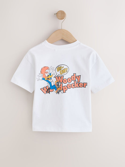 White Woody Woodpecker Short Sleeve T-Shirt (12mths-7yrs) image 2