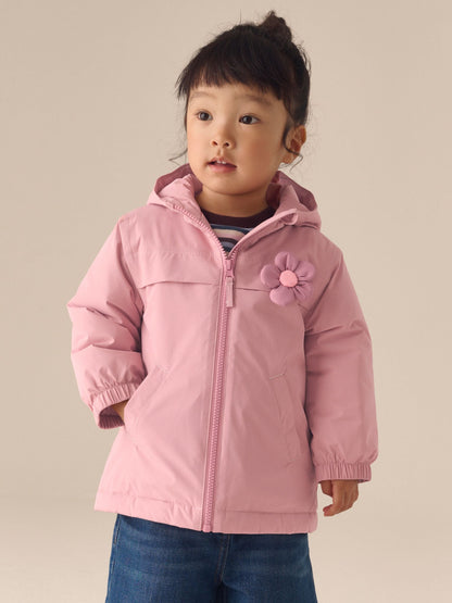 Dsiney Kidz - Pink Flower Waterproof Padded Coat (6mths-7yrs) image 1