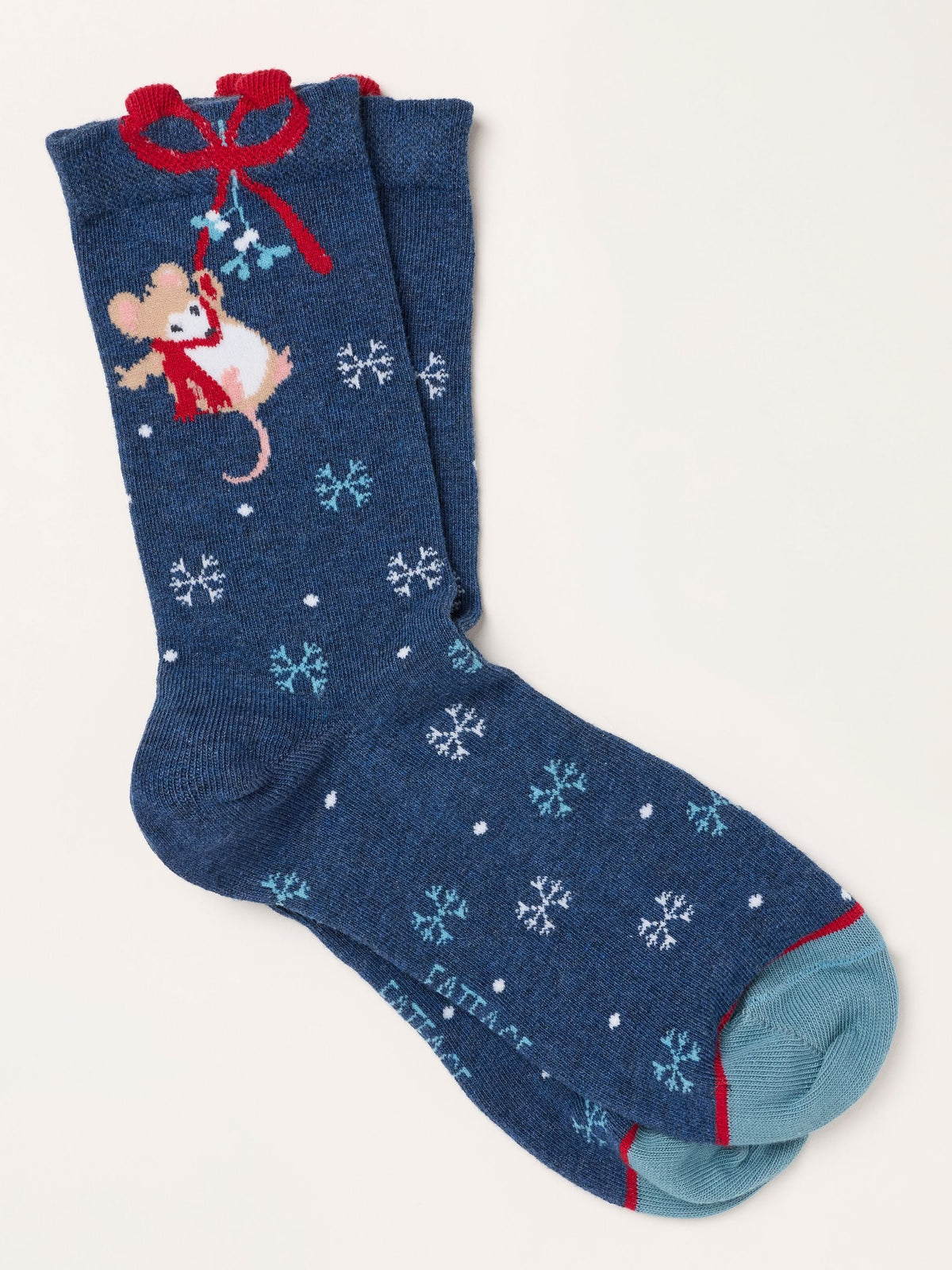 FatFace Navy Christmas Bow Mouse Socks - image 1