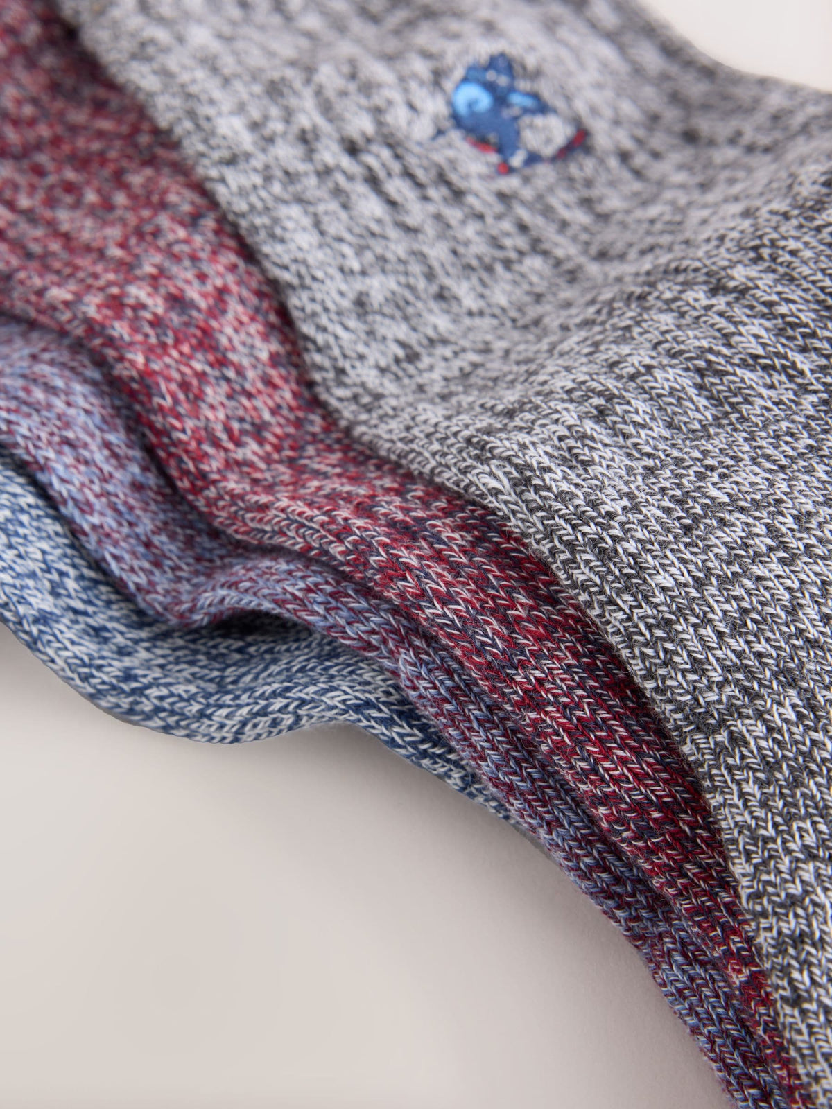 Red/Blue Ski Embroidery Twisted Heavyweight Socks 4 Pack - image 7