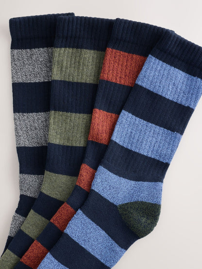 Red/Blue/Green Stripe Twisted Heavyweight Socks 4 Pack - image 6