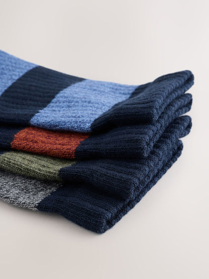 Red/Blue/Green Stripe Twisted Heavyweight Socks 4 Pack - image 7
