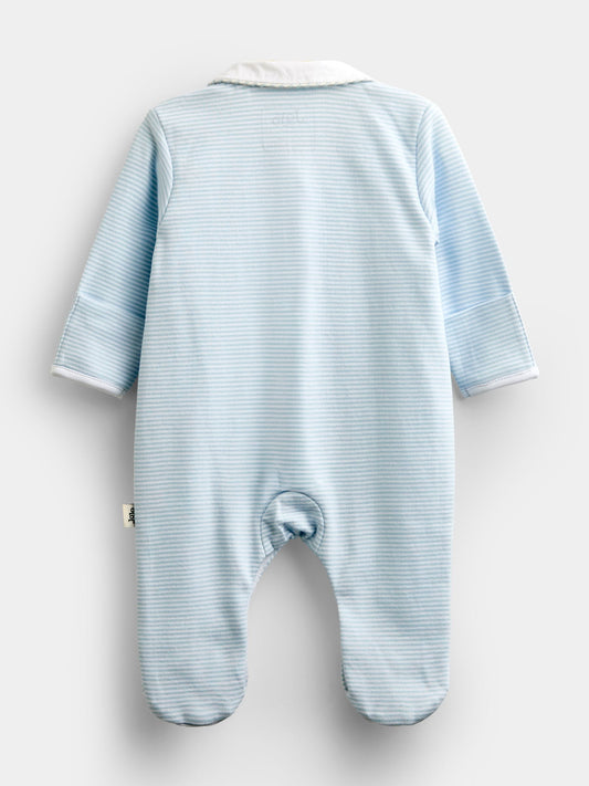 Jojo Maman Bébé Blue London Embroidered Sleepsuit & Hat - image 2