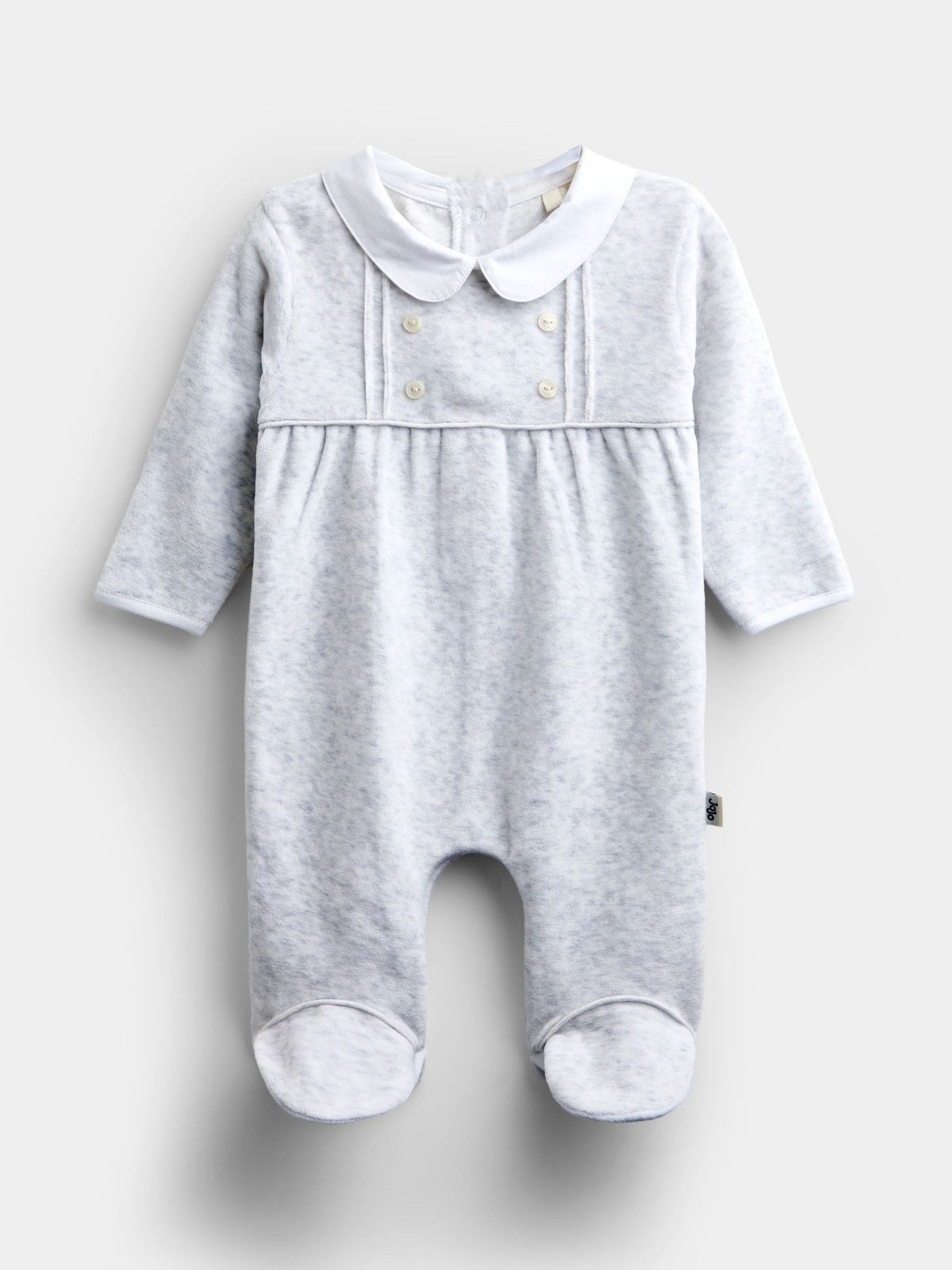 JoJo Maman Bébé Grey Smart Button Velour All-In-One - image 1