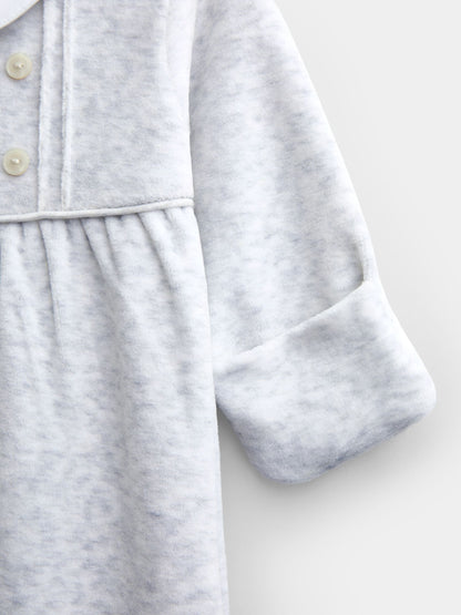 JoJo Maman Bébé Grey Smart Button Velour All-In-One - image 4