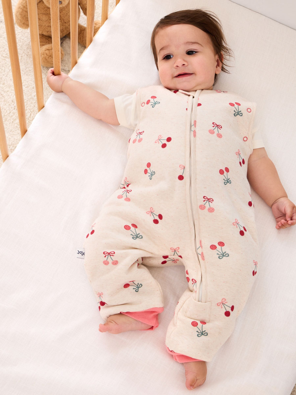 JoJo Maman Bébé Grey Marl Cherry 2.5 Tog Sleep Snuggler - image 2