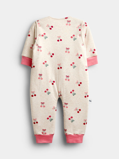 JoJo Maman Bébé Grey Marl Cherry 2.5 Tog Sleep Snuggler - image 5