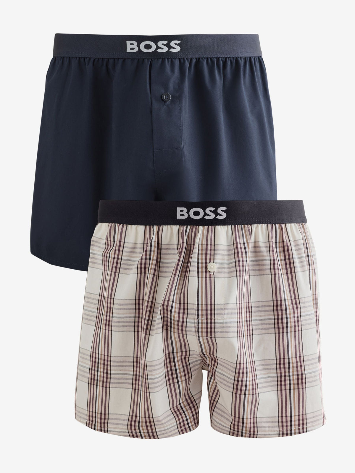 Dsiney Kidz - BOSS White Tartan Classic Logo Hipster Boxers Set 2 Pack image 1