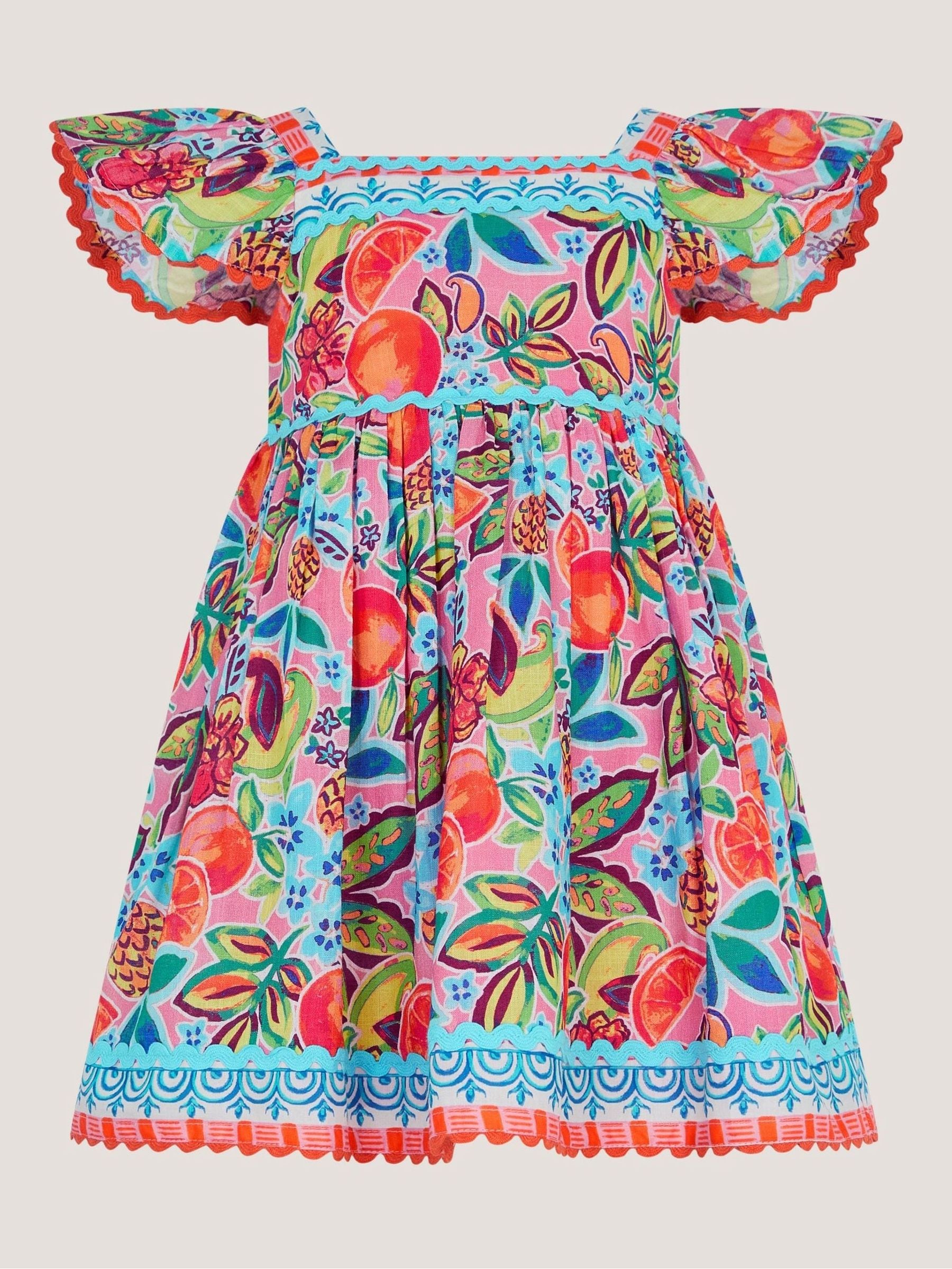 Monsoon Pink Baby Alani Fruit Print Dress image 1