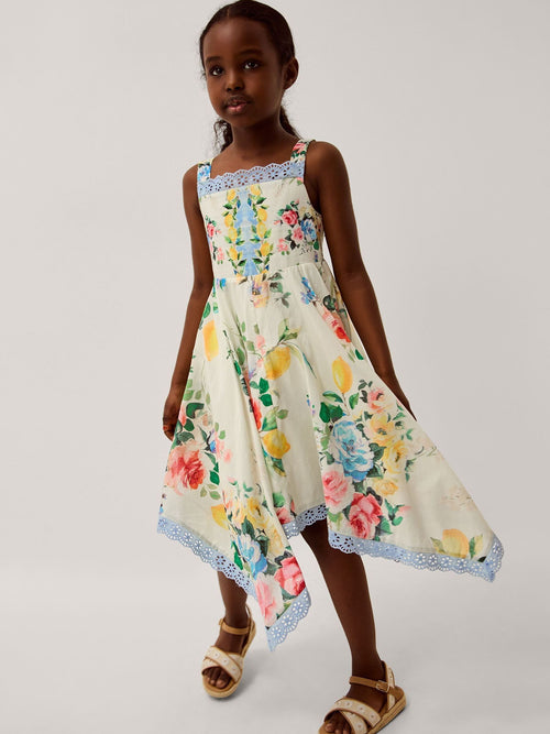 Dsiney Kidz - Monsoon White Amalfi Lemon Print Hanky Hem Dress image 1