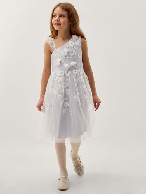 Dsiney Kidz - Monsoon Blue Liza Embroidered Asymmetrical Party Dress image 1