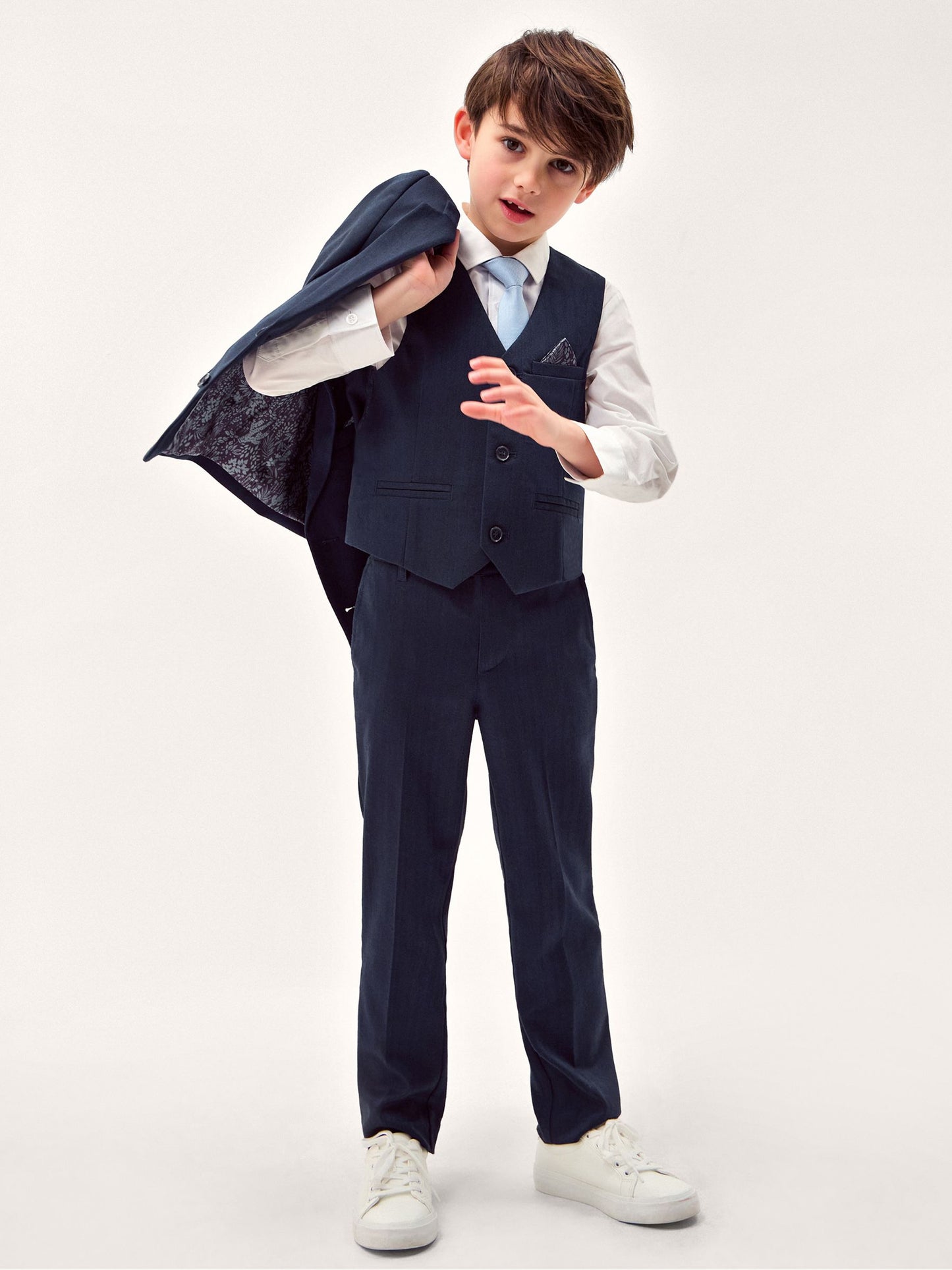 Dsiney Kidz - Monsoon Blue Harry Herringbone Suit Jacket image 1