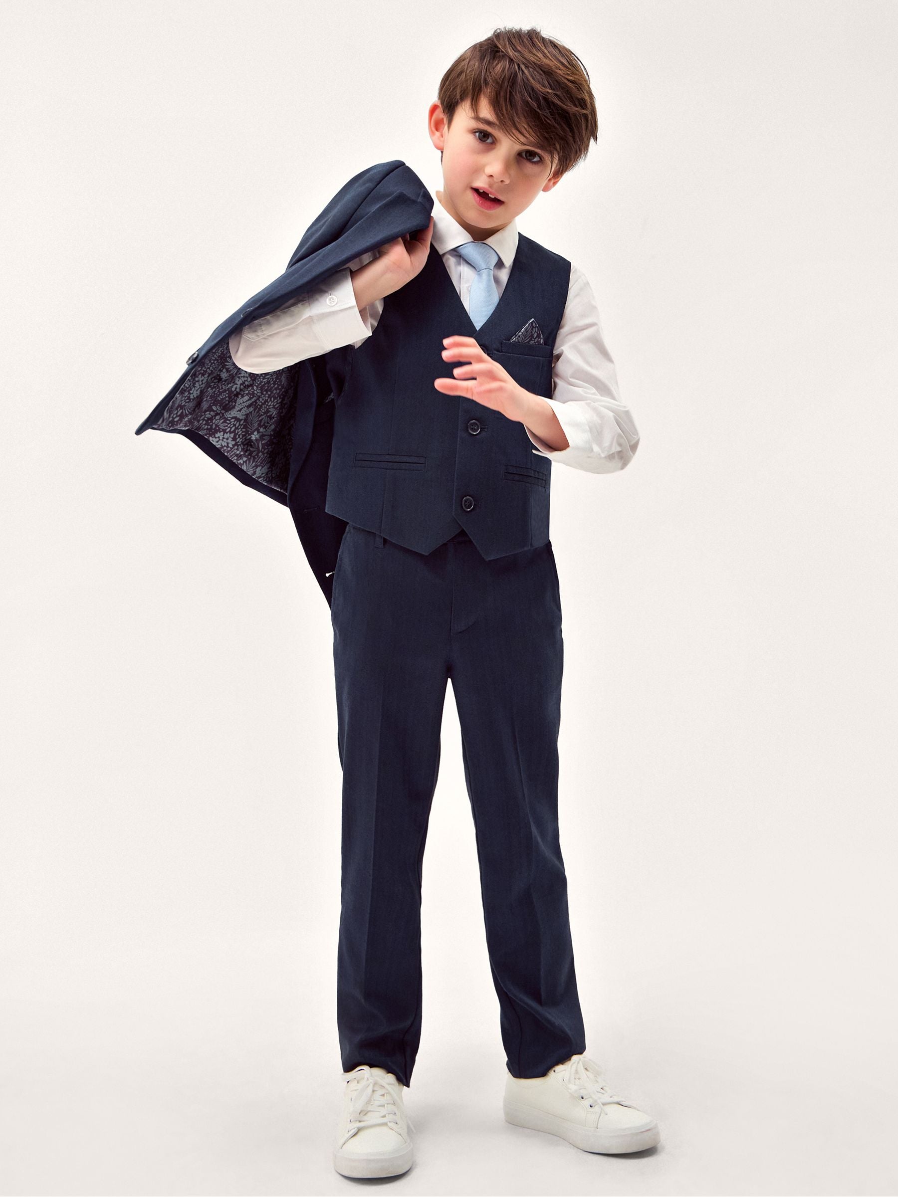 Dsiney Kidz - Monsoon Blue Harry Herringbone Suit Jacket image 1