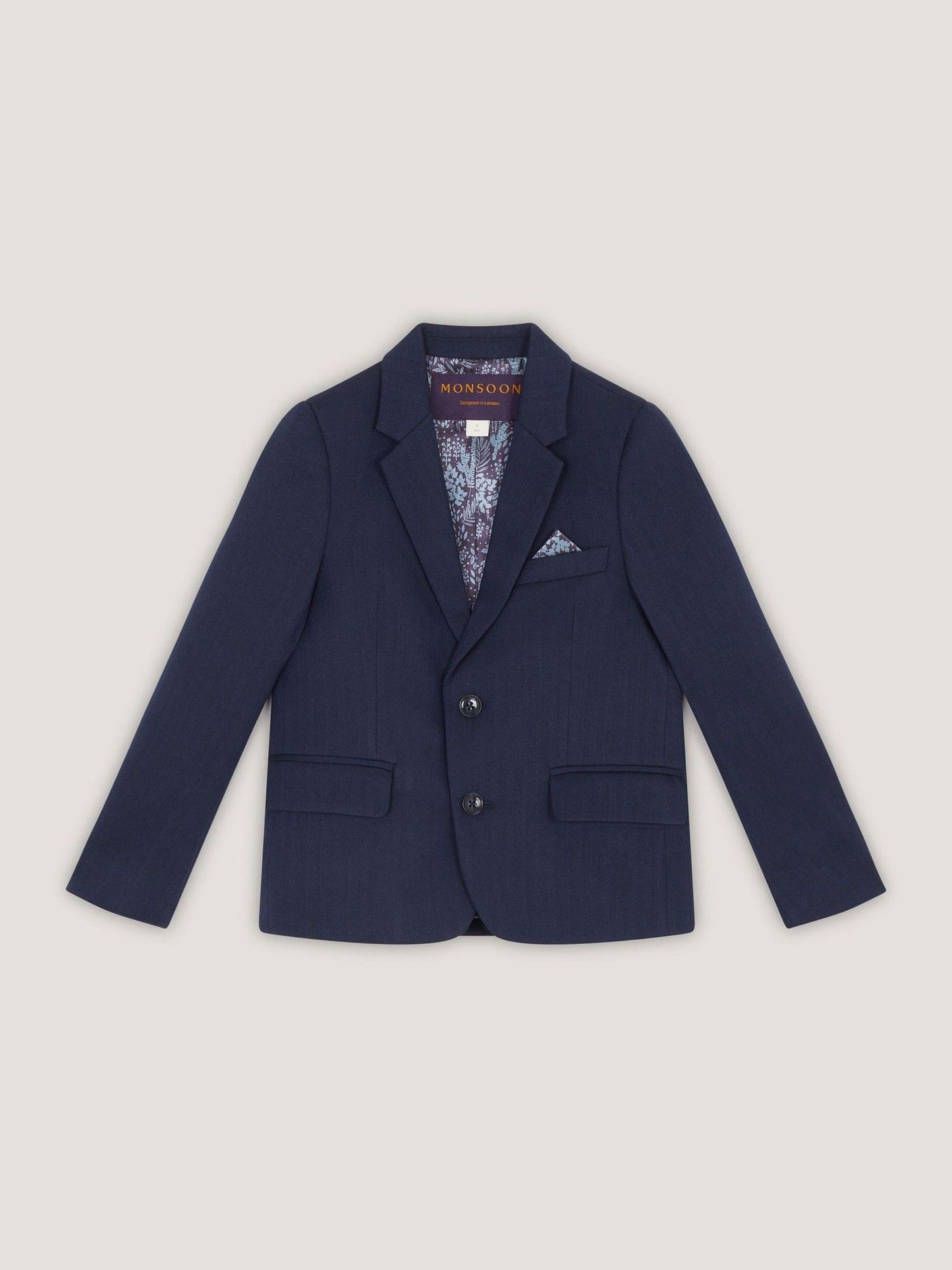 Dsiney Kidz - Monsoon Blue Harry Herringbone Suit Jacket image 2
