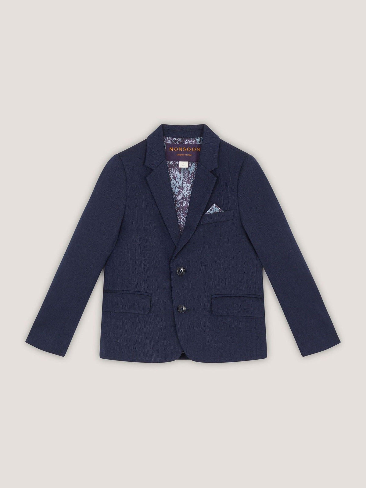 Dsiney Kidz - Monsoon Blue Harry Herringbone Suit Jacket image 2