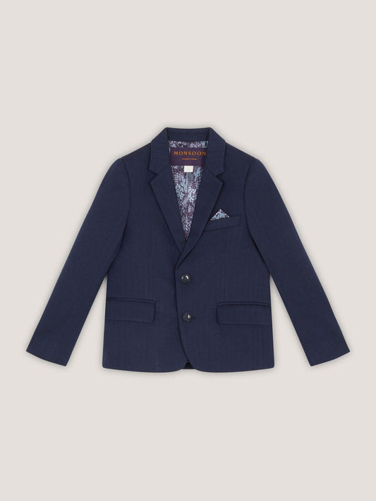 Dsiney Kidz - Monsoon Blue Harry Herringbone Suit Jacket image 2