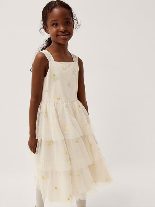 Dsiney Kidz - Monsoon White Ingrid Floral Embroidered Tiered Maxi Dress image 1