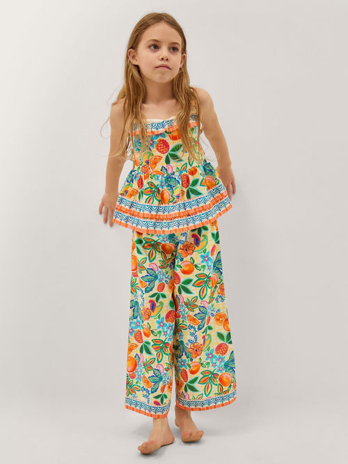 Dsiney Kidz - Monsoon Yellow Alani Fruit Print Top & Trousers Set image 1