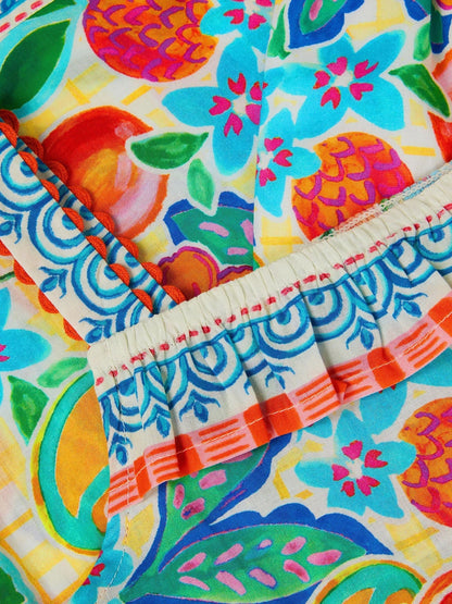 Monsoon Yellow Alani Fruit Print Top & Trousers Set image 3