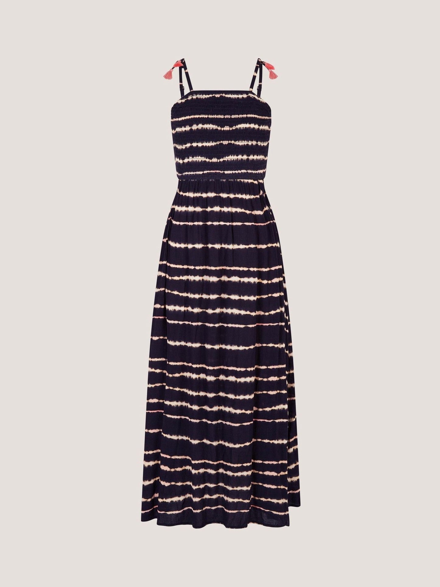 Monsoon Black Tie-Dye Smocked Maxi Dress image 1