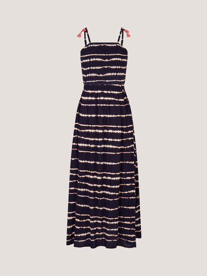 Monsoon Black Tie-Dye Smocked Maxi Dress image 1