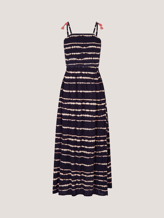 Monsoon Black Tie-Dye Smocked Maxi Dress image 1