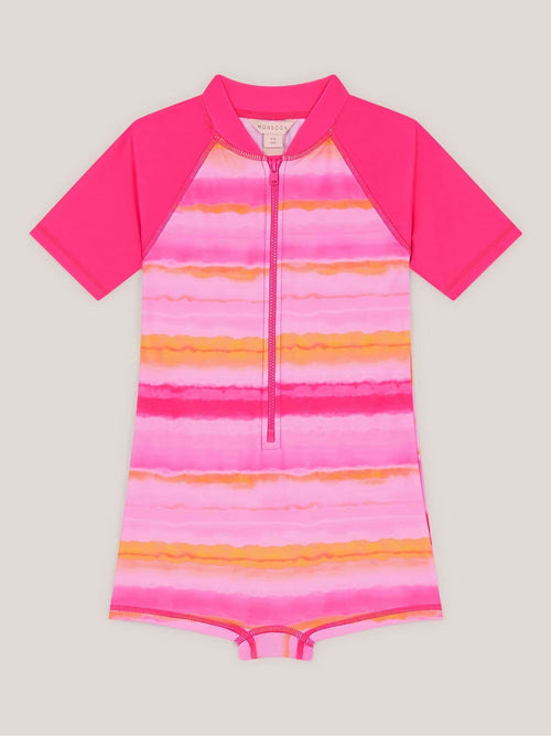 Dsiney Kidz - Monsoon Pink Tie Dye Upf50+ Short Sleeve Swimsuit image 1