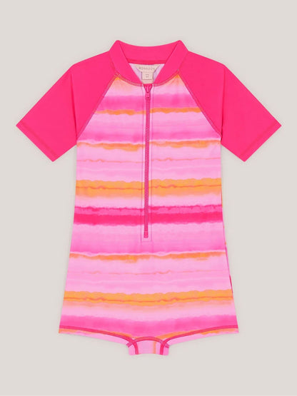 Monsoon Pink Tie Dye Upf50+ Short Sleeve Swimsuit image 1