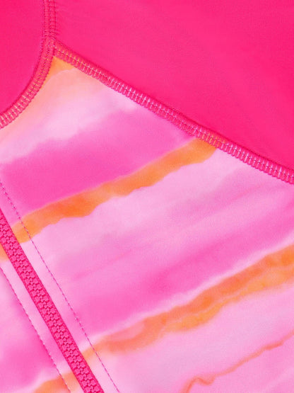 Monsoon Pink Tie Dye Upf50+ Short Sleeve Swimsuit image 2