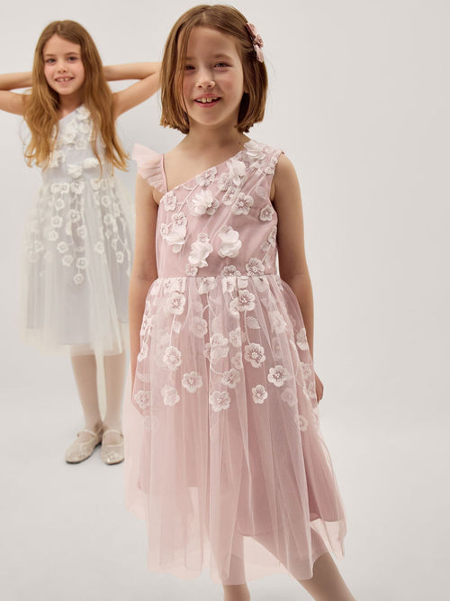 Dsiney Kidz - Monsoon Pink Liza Embroidered Asymmetrical Party Dress image 1
